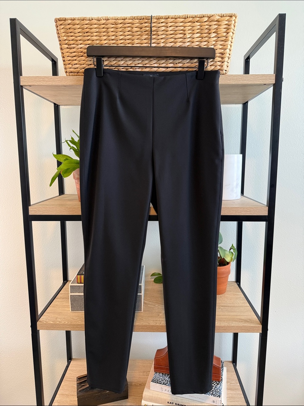 White House Black Market Mid-Rise The Skinny Ankle Black Career Dress Pant, 6